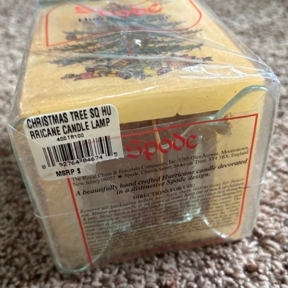 Spode Christmas Tree Square Wax Pillar Candle Lamp NEW IN PACKAGE